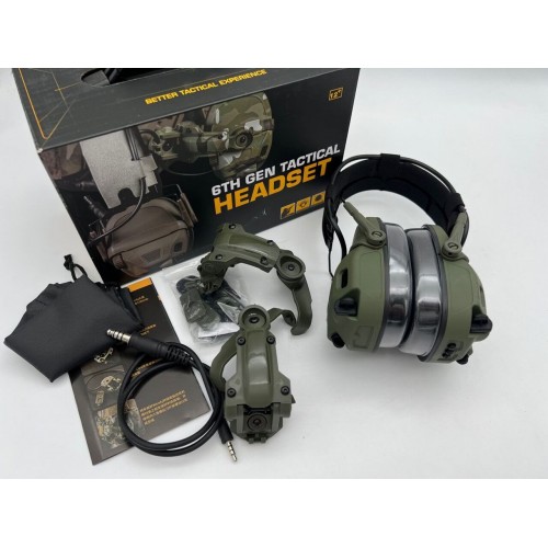 6TH GEN TACTICAL HEADSET тактическая гарнитура, звукосниматель и шумоподавление, активные в Серпухове