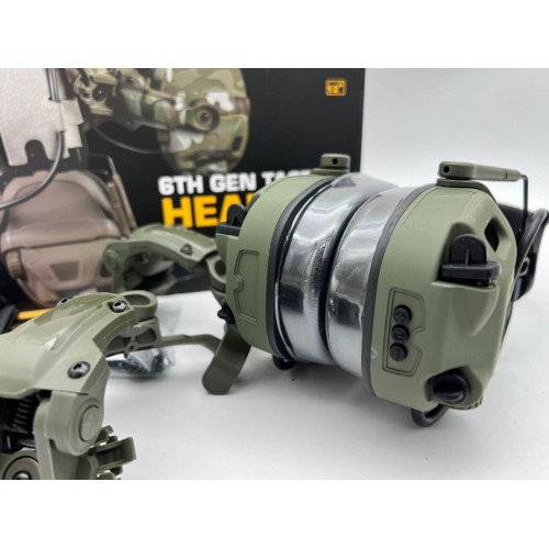 6TH GEN TACTICAL HEADSET тактическая гарнитура, звукосниматель и шумоподавление, активные в Серпухове