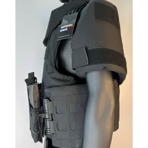 Бронежилет разгрузочный UNIVERSAL ARMOR в Серпухове (СВМПЭ + бронеплиты Бр5 класса) черный